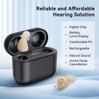 Hearing Aids,Digital Rechargeable OTC Hearing Aids for Seniors with Charging Case,Invisible Hearing Amplifier with Noise Reduction (Black) product image