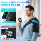 Electric Wireless Heating Vibration Shoulder Massager Brace Wrap with App Control,3 Levels Timer,LCD Display,Touch Detachable product image