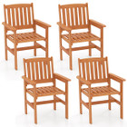 Outdoor Wooden Dining Chairs with Inclined Backrest product image