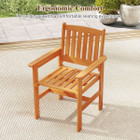 Outdoor Wooden Dining Chairs with Inclined Backrest product image