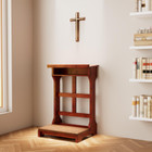 Acacia Wood Prayer Kneeler Bench with Storage Shelf and Soft Cushion product image