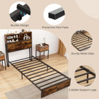 Bed Frame with Charging Station Headboad Shelves product image