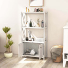 Bathroom Storage Cabinet with Open Shelves and Double Doors  product image