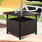 Outdoor Patio PE Rattan Wicker Steel Side Deck Table with Umbrella Hole product image