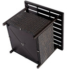 Outdoor Patio PE Rattan Wicker Steel Side Deck Table with Umbrella Hole product image