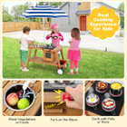 Outdoor Kids' Play Wooden Trolley with Sun Umbrella product image