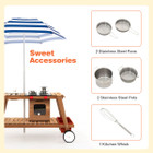 Outdoor Kid's Play Wooden Trolley with Sun Umbrella product image