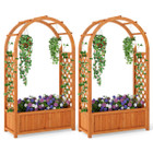 Wooden Raised Garden Bed with Lattice Trellises product image