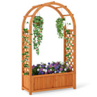 Wooden Raised Garden Bed with Lattice Trellises product image