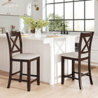 Rubber Wooden Bar Stools with Footrest (Set of 2 or 4) product image
