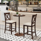 Rubber Wooden Bar Stools with Footrest (Set of 2 or 4) product image