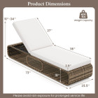 Outdoor Chaise Lounge Chair with Adjustable Backrest Cushion product image