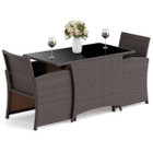 3-Piece Wicker Bistro Set with Tempered Glass Tabletop  product image