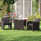 3-Piece Wicker Bistro Set with Tempered Glass Tabletop  product image