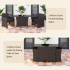 3-Piece Wicker Bistro Set with Tempered Glass Tabletop  product image