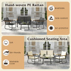 Patio Furniture Set with Tempered Glass Tabletop and Removable Cushions product image