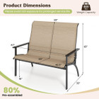 2-Person Patio Garden Bench with High Back and Armrests product image