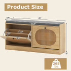 Shoe Storage Bench with Cushion and 2 Flip-Over Doors product image