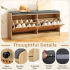 Shoe Storage Bench with Cushion and 2 Flip-Over Doors product image