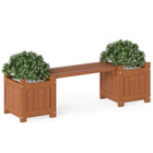 Wood Planter Box with Detachable Bench and Open Bottom product image