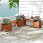 Wood Planter Box with Detachable Bench and Open Bottom product image
