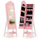 Kids' Freestanding Jewelry Cabinet with Full-Length Mirror product image