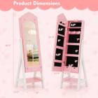 Kids' Freestanding Jewelry Cabinet with Full-Length Mirror product image
