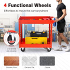 2-Tier Utility Cart with Handle and Heavy-Duty Metal Frame product image