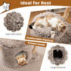 Solid Wood Cat Tree with Woven Cattail Basket product image