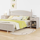 Farmhouse Nightstand Fluted Bed Side Table with Large Drawer product image