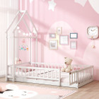 Twin Size Floor Bed with House-Shaped Headboard product image