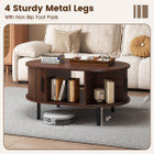 Oval Coffee Table with Sliding Tambour Doors product image