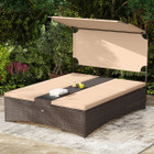 Outdoor Daybed with 4-Position Adjustable Backrests and Tabletops product image