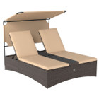 Outdoor Daybed with 4-Position Adjustable Backrests and Tabletops product image