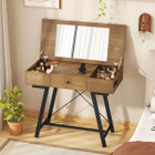 Vanity Desk with Flip Top Mirror and Built-In Power Outlets product image