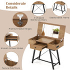 Vanity Desk with Flip Top Mirror and Built-In Power Outlets product image