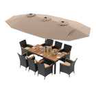 11-Piece Patio Wicker Dining Set with Umbrella product image