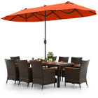 11-Piece Patio Wicker Dining Set with Umbrella product image