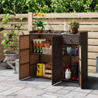 Outdoor PE Wicker Storage Cabinet with 3 Doors and Adjustable Shelves product image