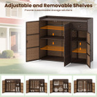 Outdoor PE Wicker Storage Cabinet with 3 Doors and Adjustable Shelves product image