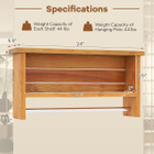 2-Tier Solid Teak Wood Bathroom Shelf product image