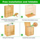 Foldable Bamboo Laundry Hamper with 2-Section Removable Liner Bag product image