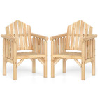 Outdoor Wood Armchair with Reclined Backrest product image