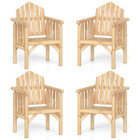 Outdoor Wood Armchair with Reclined Backrest product image