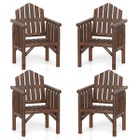 Outdoor Wood Armchair with Reclined Backrest product image