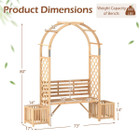 Patio Garden Bench Arbor Arch with Planting Boxes product image