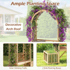 Patio Garden Bench Arbor Arch with Planting Boxes product image