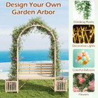 Patio Garden Bench Arbor Arch with Planting Boxes product image