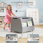 Kids Wooden Toy Box Storage Organizer with Flip-Top Lid  product image