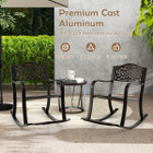 Outdoor Patio Rocking Chair with Floral Backrest Design product image